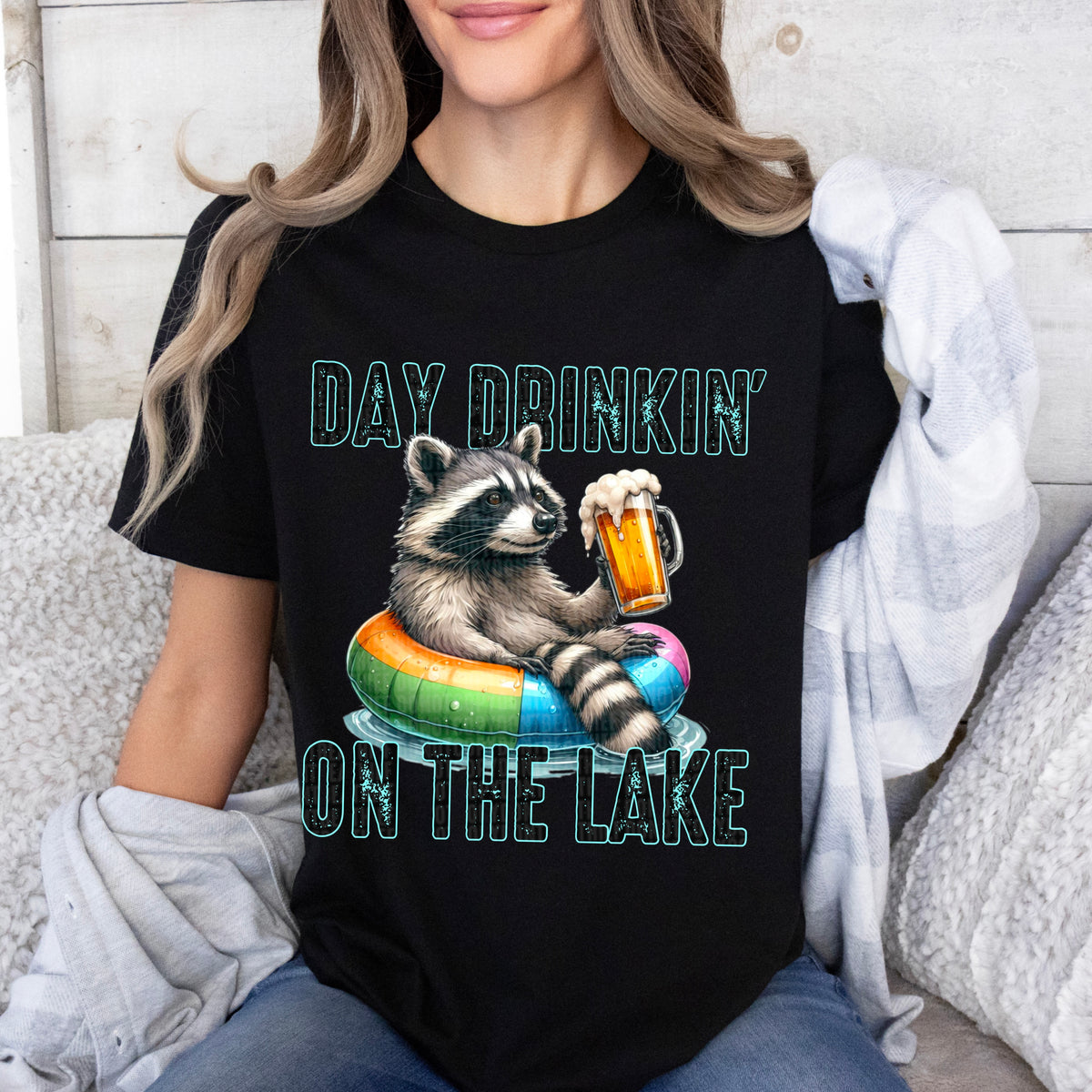 Day drinkin in the lake raccoon (SDD) 33434 DTF transfer