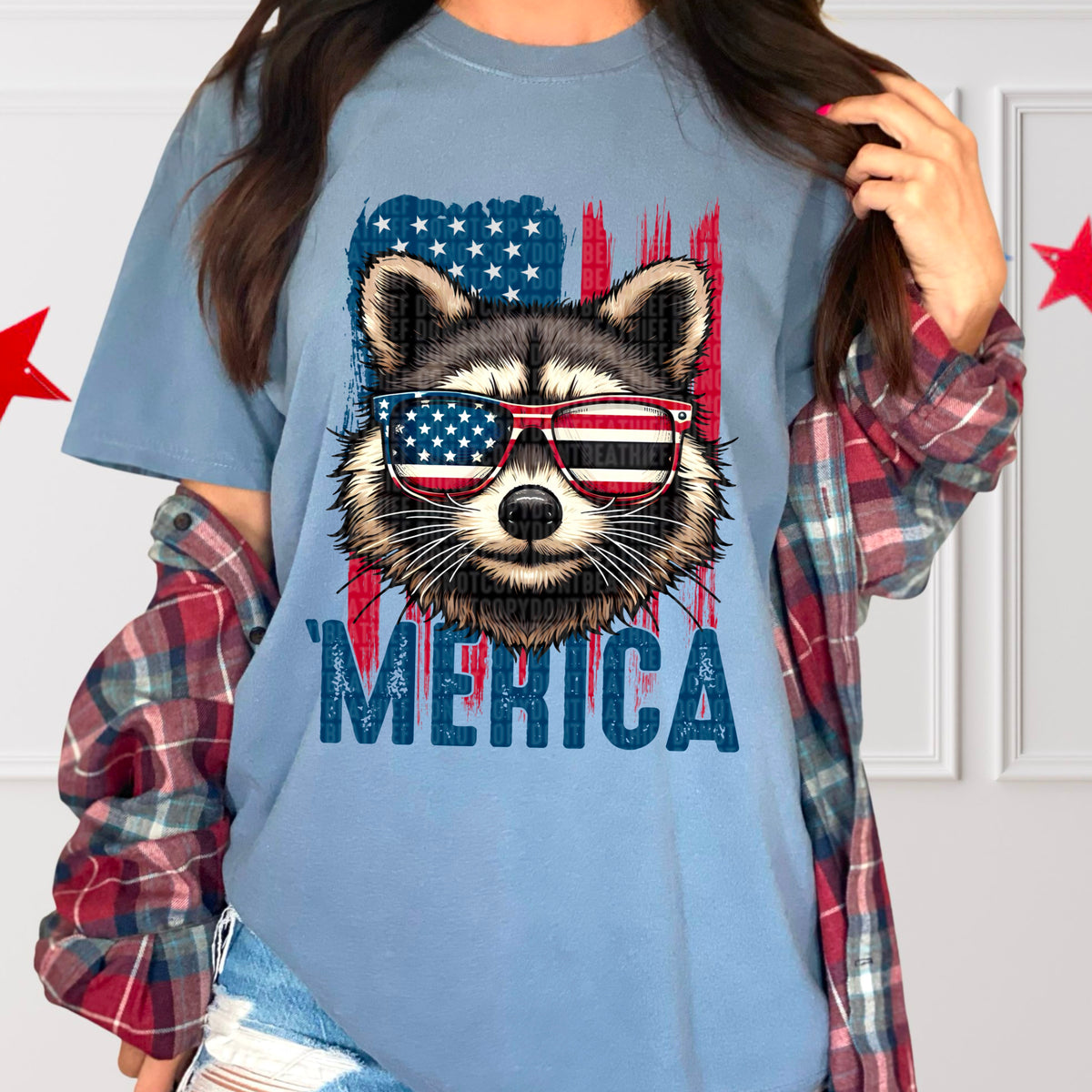 Merica raccoon (SDD) 33458 DTF transfer
