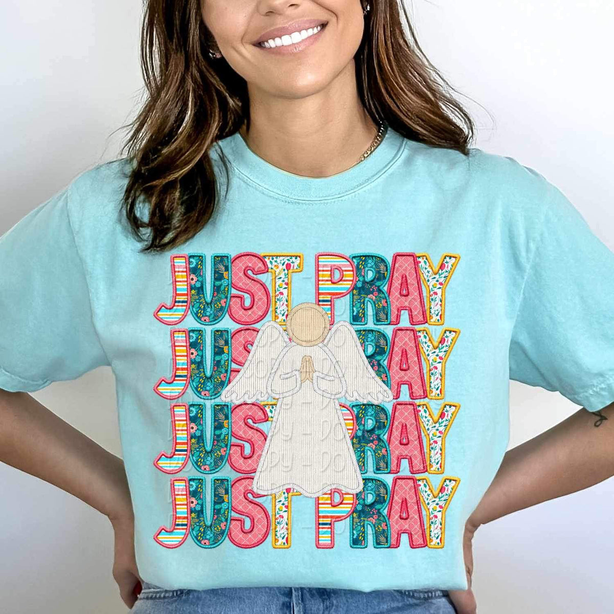 Just pray stacked spring pattern 24544 DTF transfer