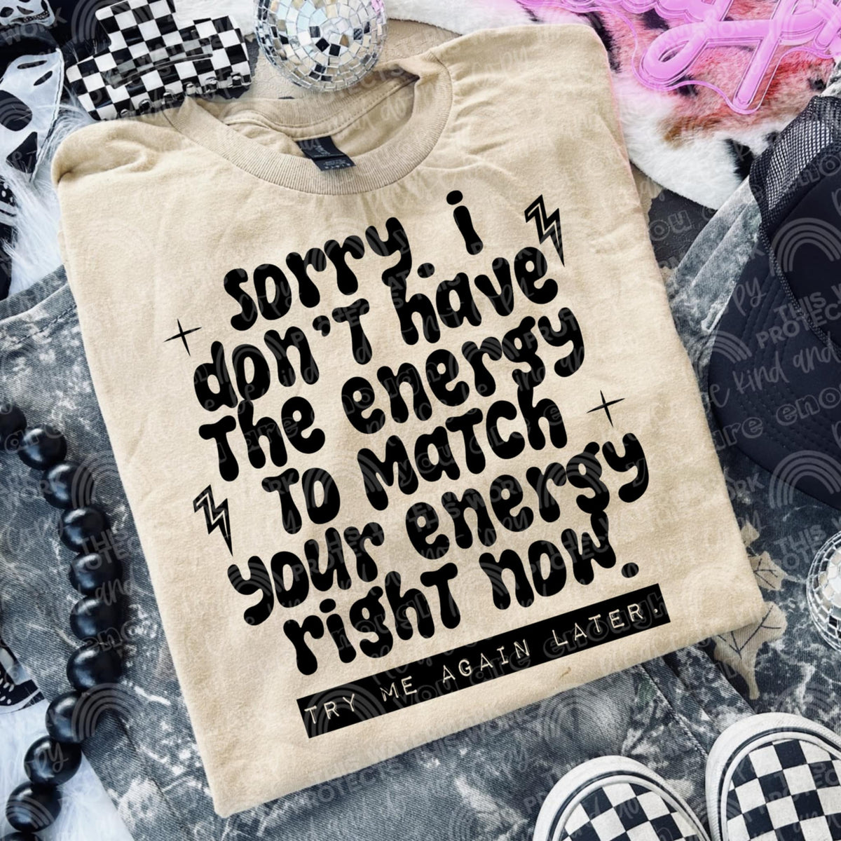 I don’t have the energy BLACK (two peas) DTF Transfer