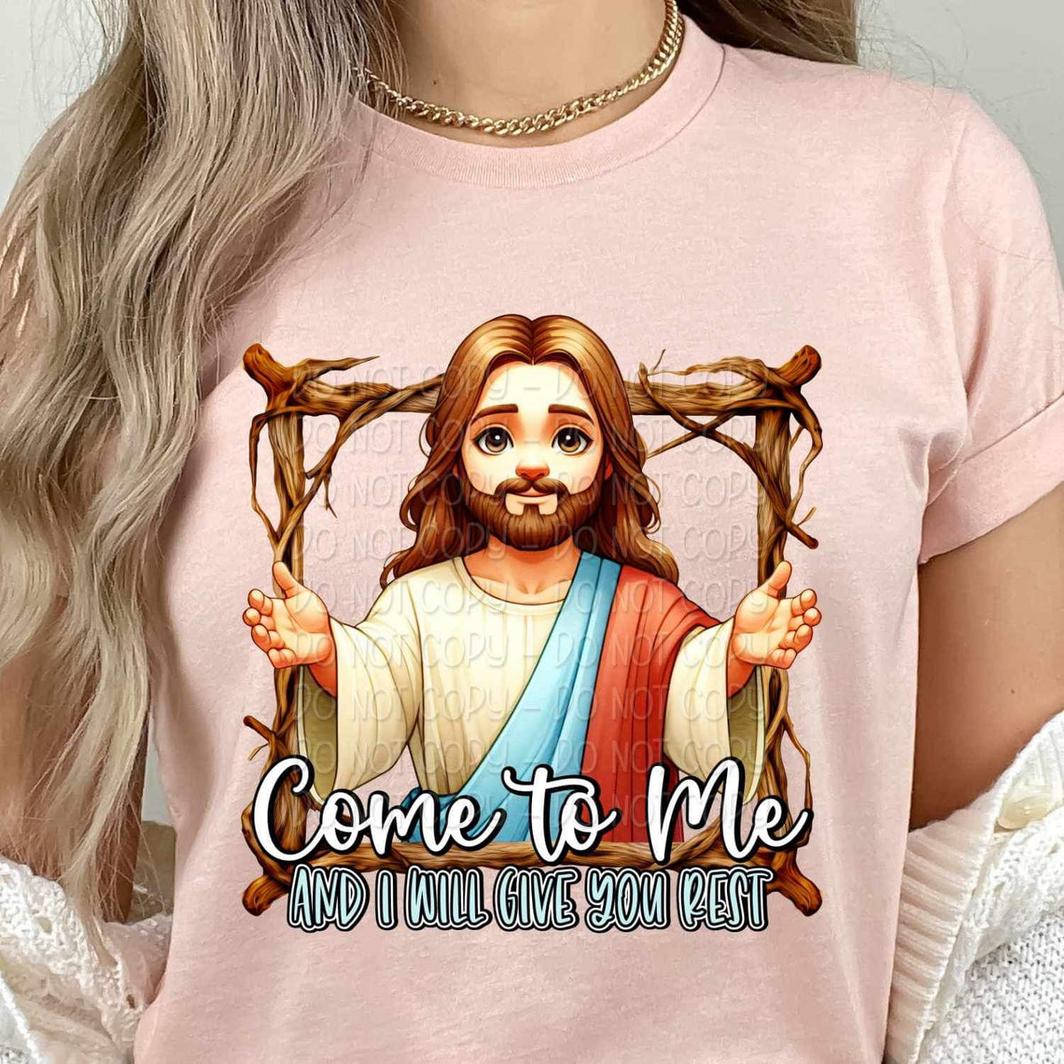 Come to me and i will give you rest jesus in frame 24549 DTF transfer
