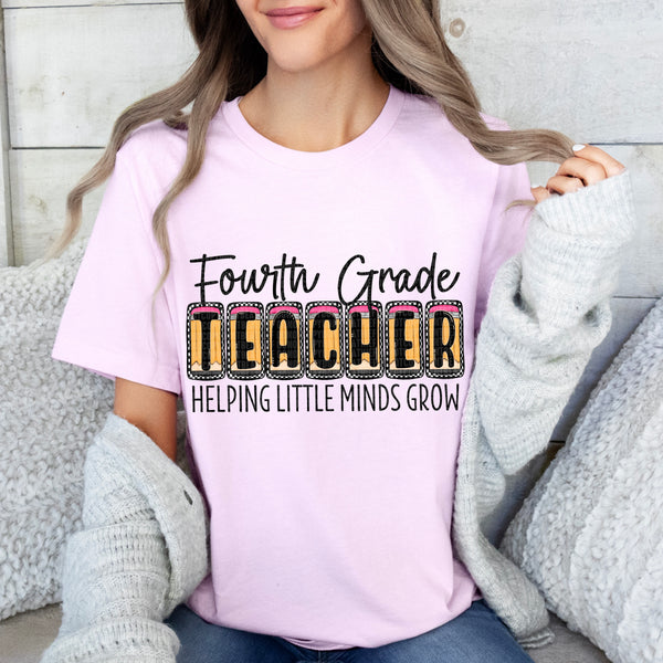 Fourth grade teacher pencil blocks black font (SDD) 33440 DTF transfer