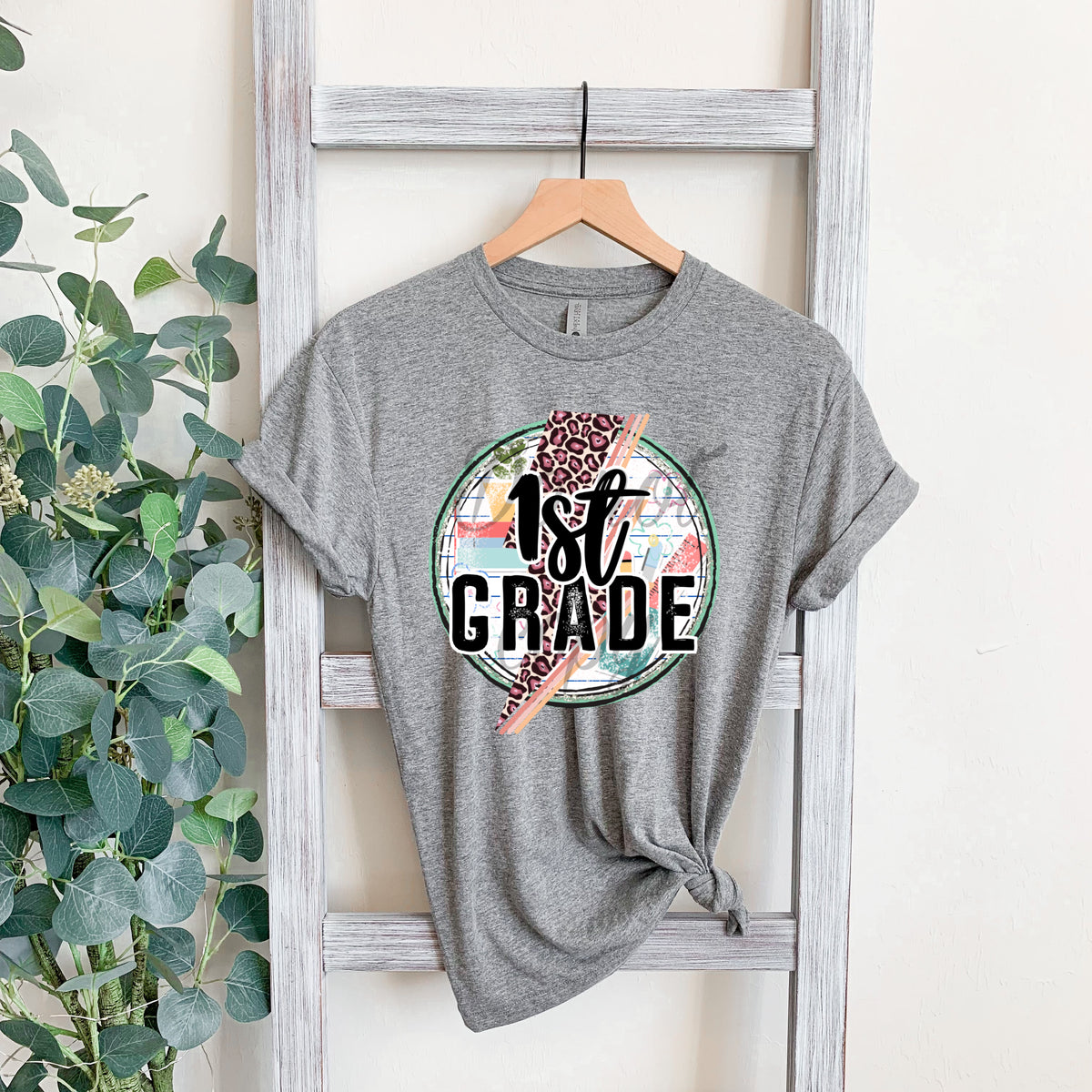 1st grade circle lightning bolt 2978 DTF TRANSFER