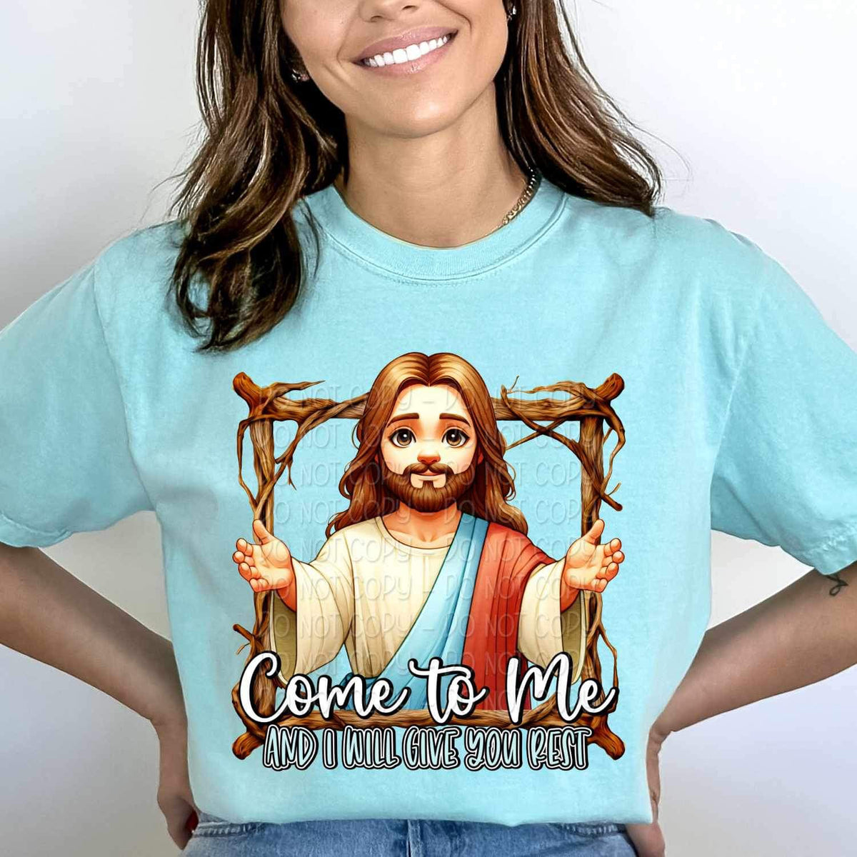 Come to me and i will give you rest jesus in frame 24549 DTF transfer