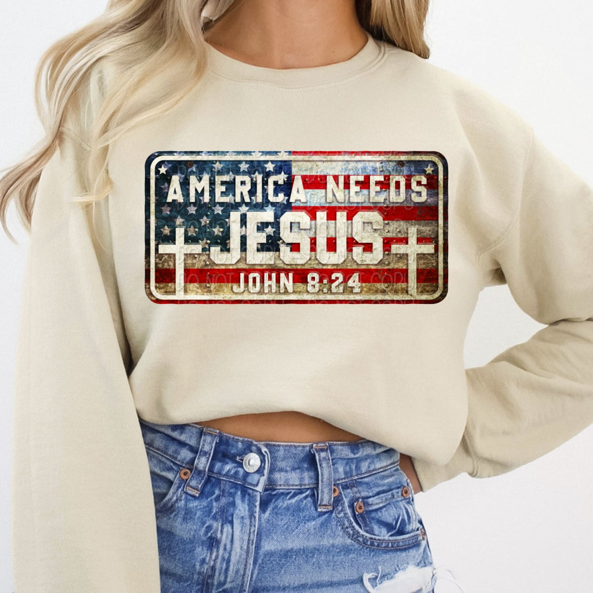 America needs jesus 33473 DTF transfer