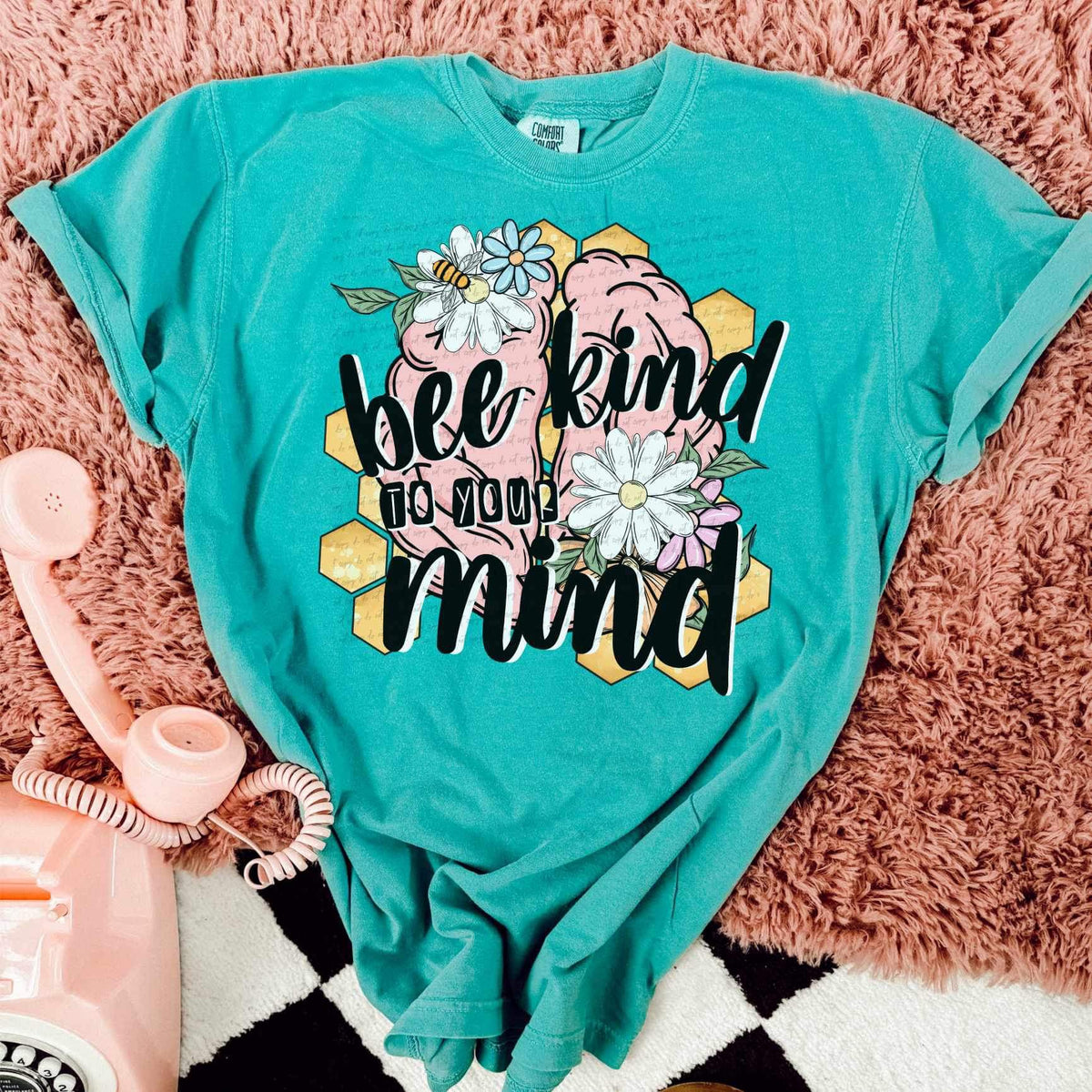 Bee kind to your mind brain and flowers (SAL) 24553 DTF transfer