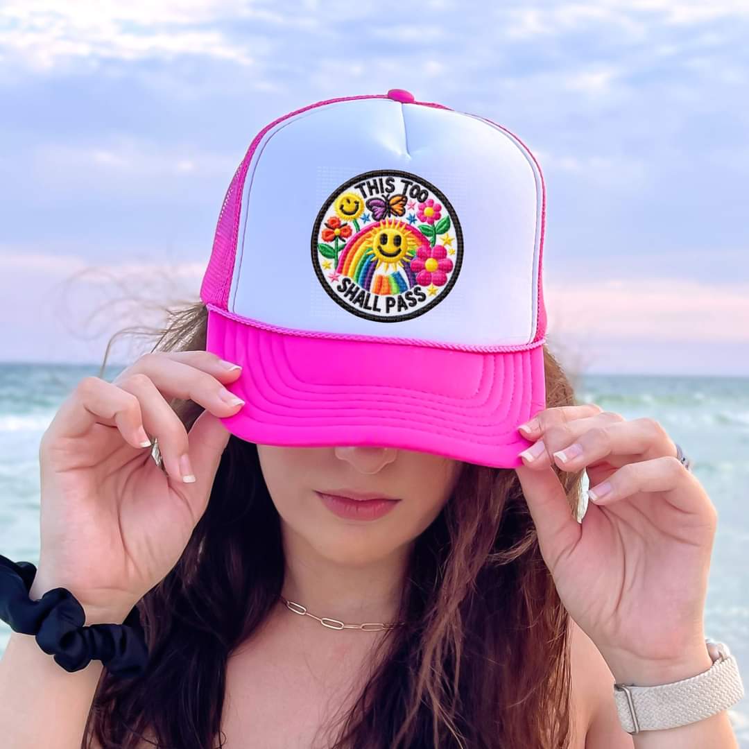 This too shall pass circle hat patch 33496 DTF transfer