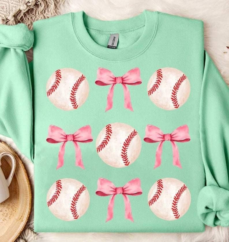 Baseball and bows 24593 DTF transfer