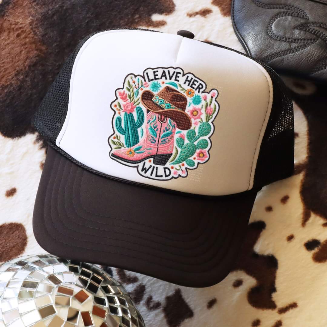 Leave her wild hat patch 33488 DTF transfer