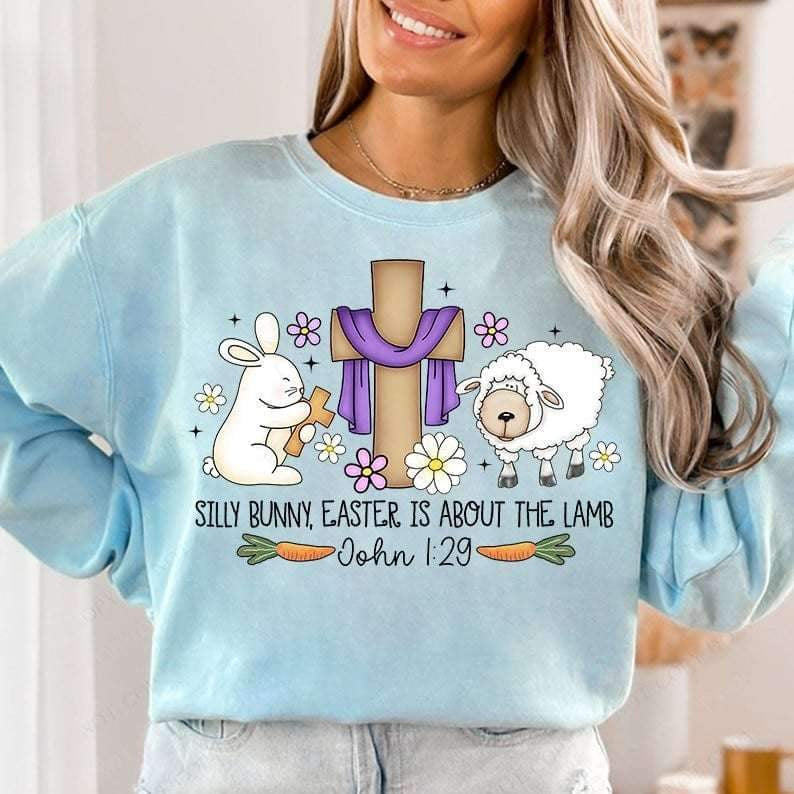 Silly bunny easter is about the lamb 24577 DTF transfer