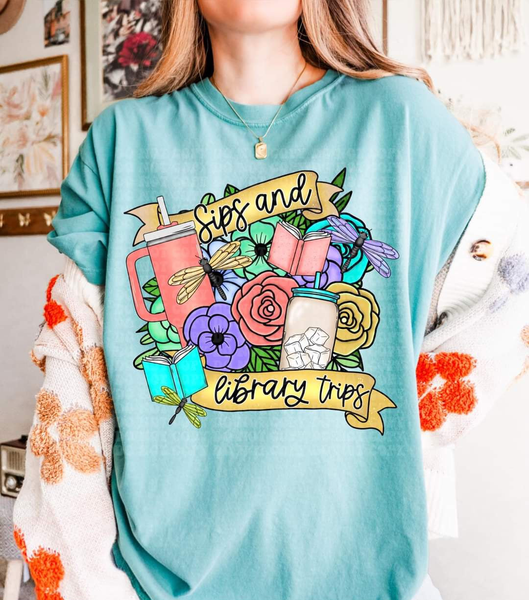 Sips and library tips yellow ribbon 33517 DTF transfer