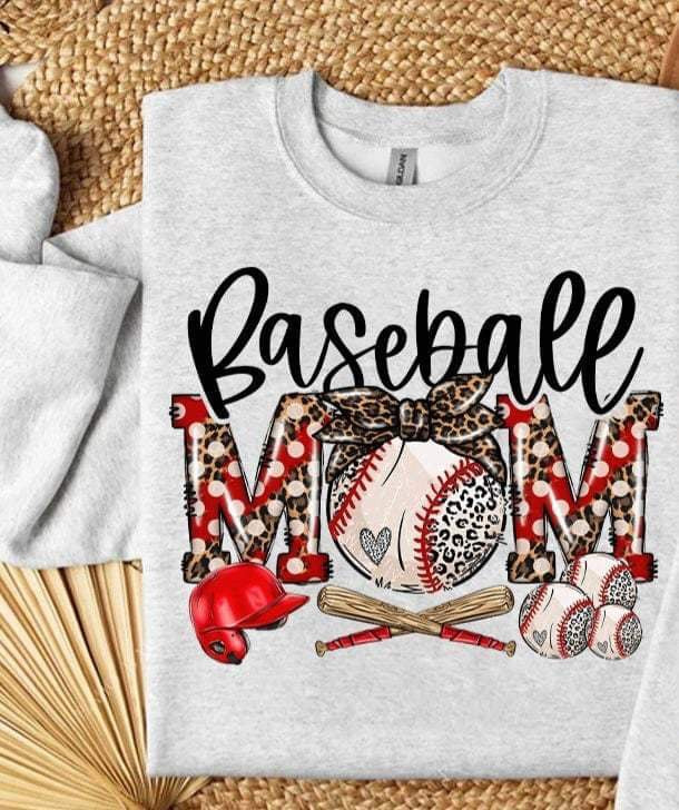 Baseball mom polka dot and leopard 24586 DTF transfer