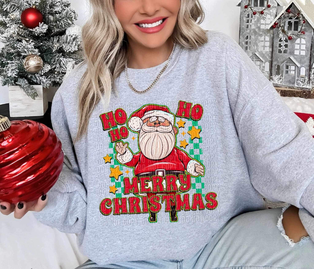 Ho ho ho merry Christmas with santa 11367 DTF TRANSFER