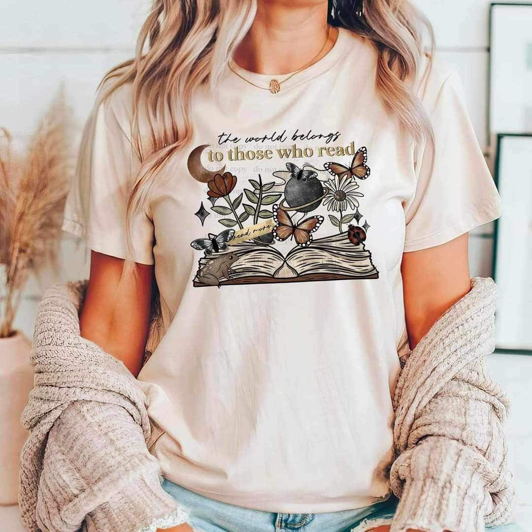 The world belongs to those who read open book 24624 DTF transfer