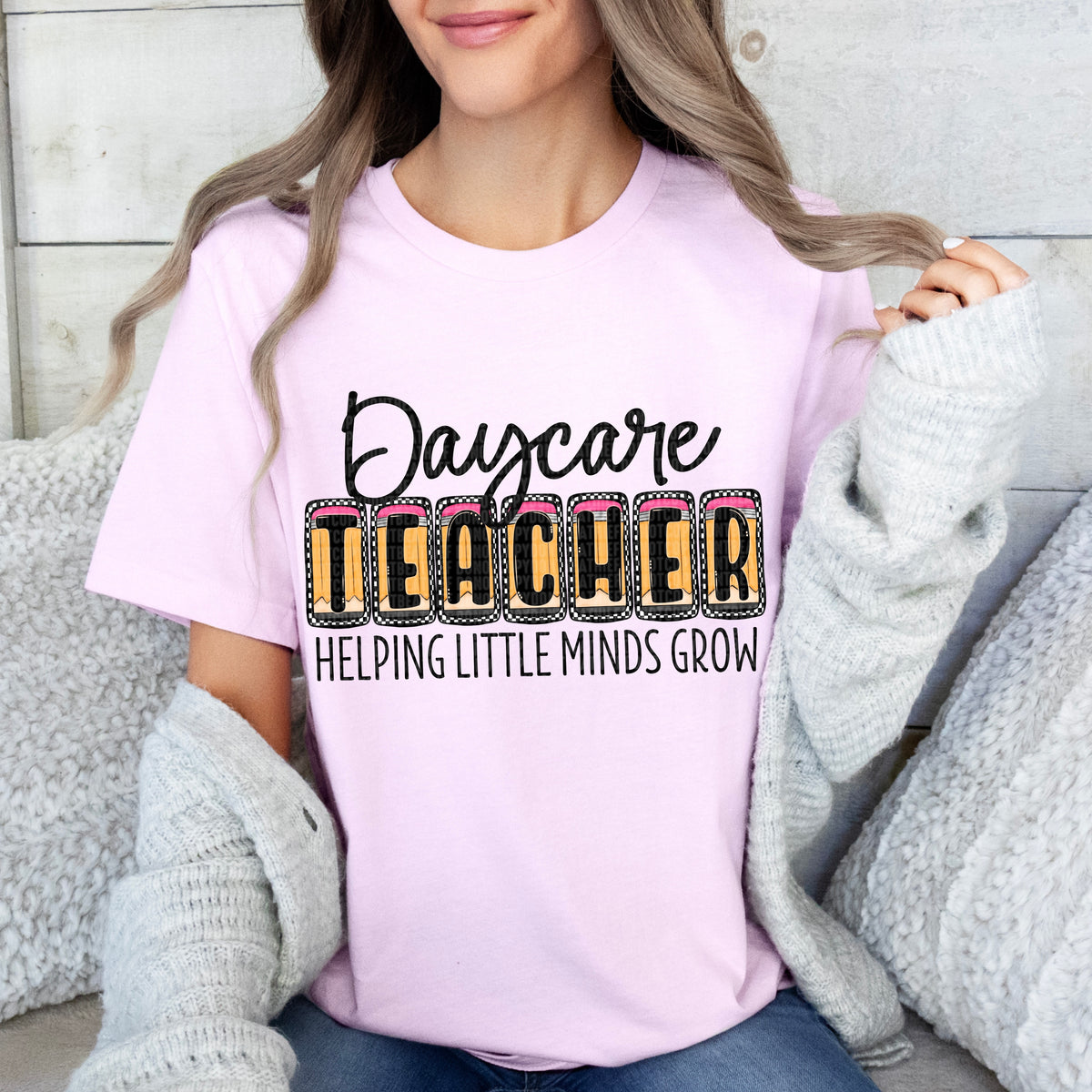 Daycare teacher pencil and black font (SDD) 33547 DTF transfer