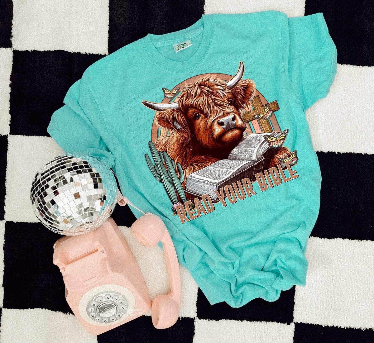 Read your bible shaggy cow 24612 DTF transfer