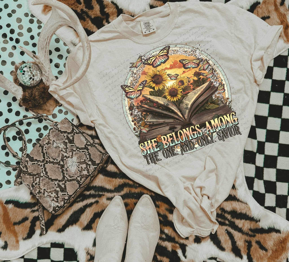 She belongs among the one and only savior bible and butterflies 24611 DTF transfer