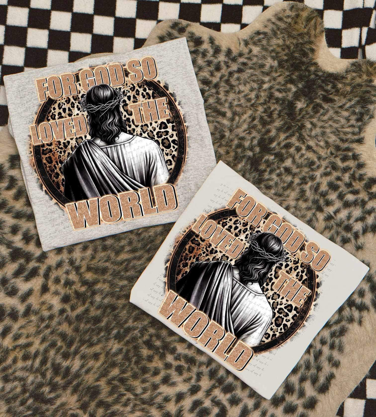 For god so loved the world leopard circle 24606 DTF transfer