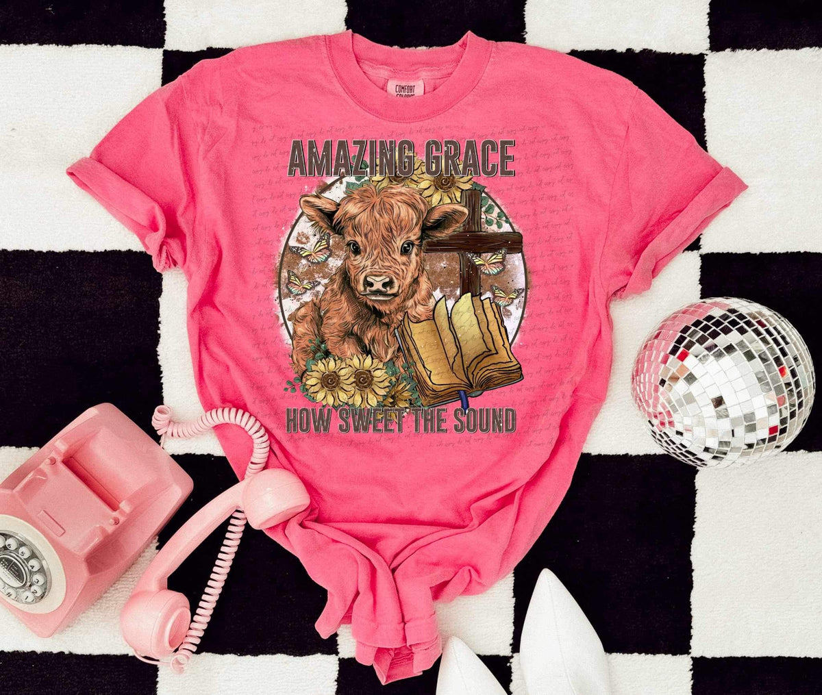 Amazing grace how sweet the sound cow 24601 DTF transfer