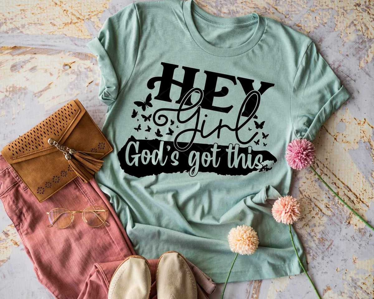 Hey girl god’s got this BLACK 24630 DTF transfer