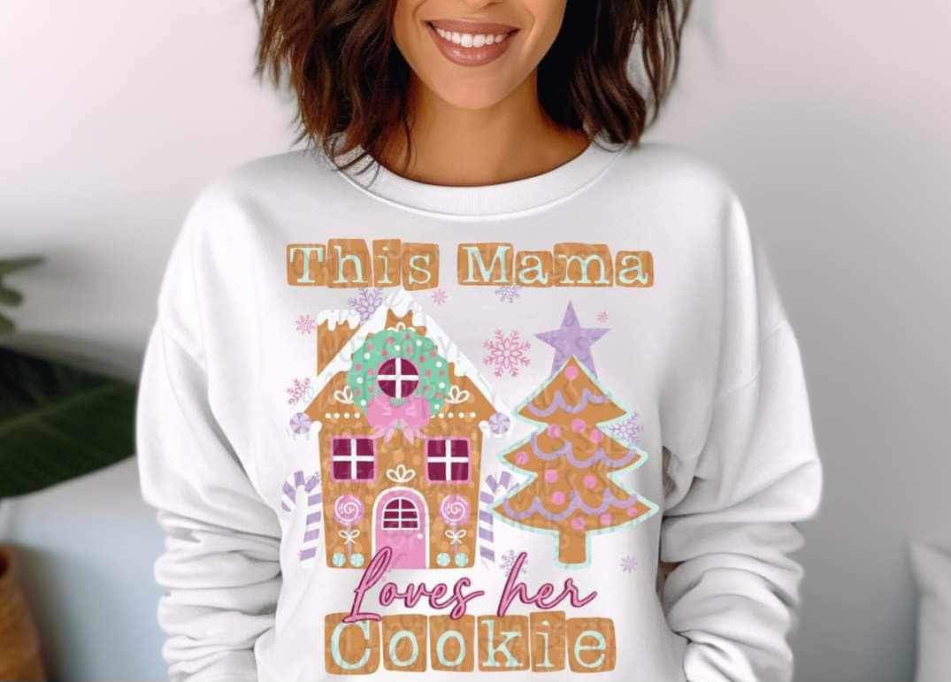 This mama loves her cookie (gingerbread house and tree) 11482 DTF TRANSFER