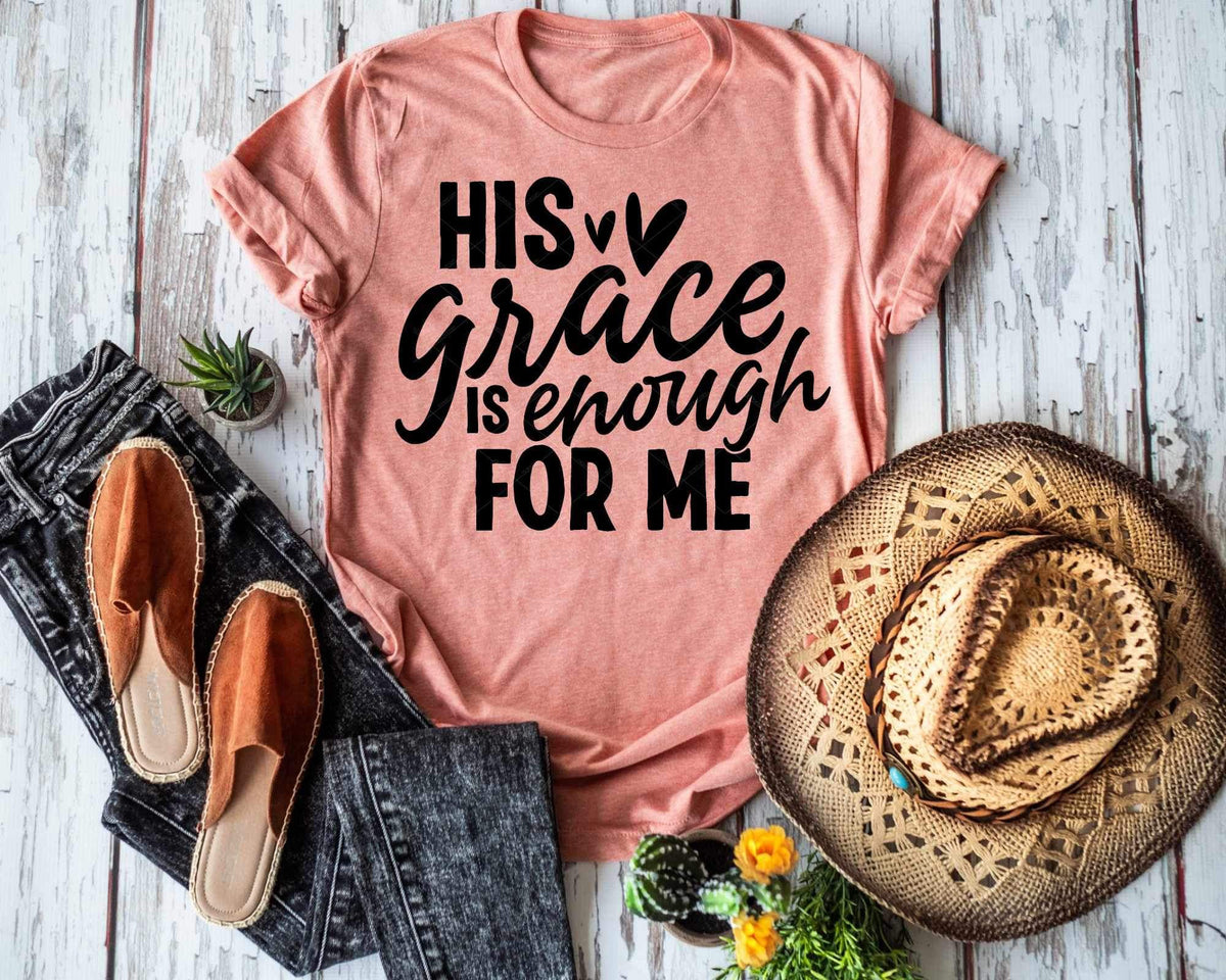 His grace is enough for me BLACK 24627 DTF transfer