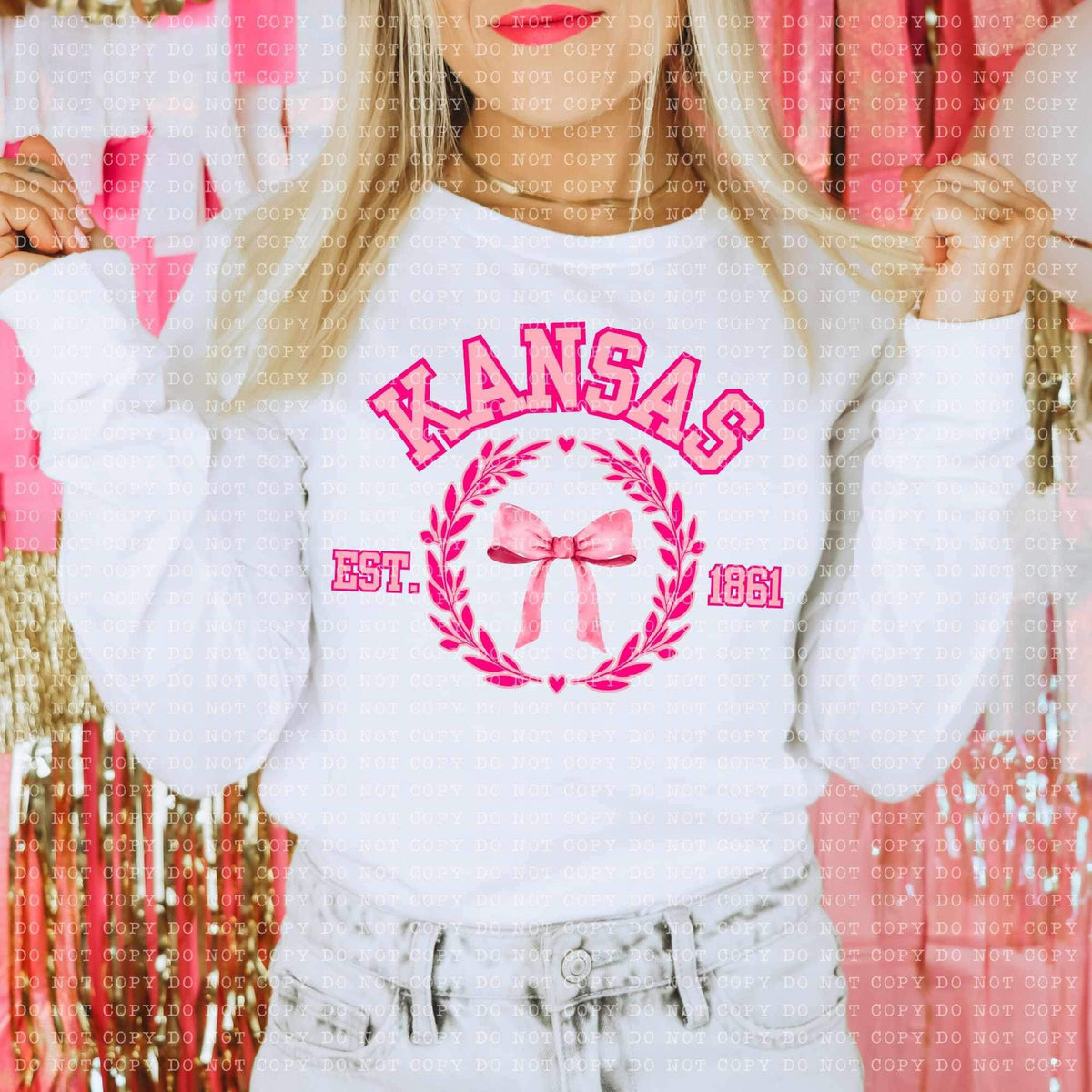 Kansas est 1861 PINK 24650 DTF transfer