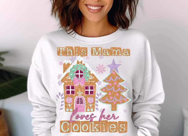 This mama loves her cookies (gingerbread house and tree) 11468 DTF TRANSFER