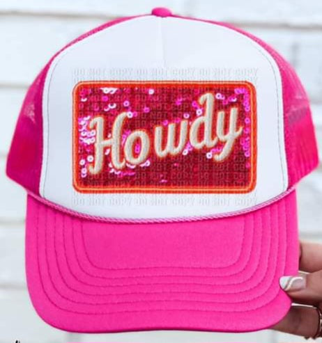 Howdy red background hat patch 33606 DTF transfer