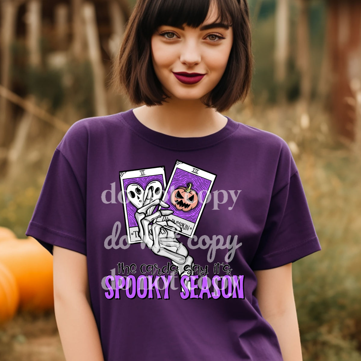The cards say its spooky season 33621 DTF transfer