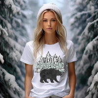 Winter wonderland (bear with snow top trees) 11429 DTF TRANSFER