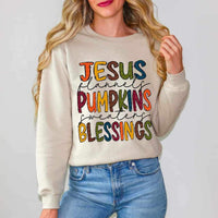 Jesus flannels pumpkins sweaters blessings multi color 11431 DTF TRANSFER boo