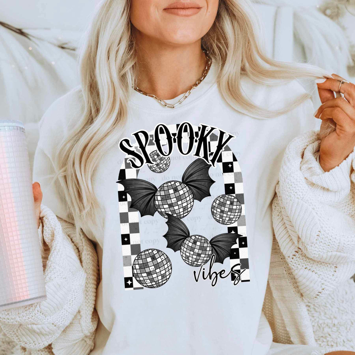 Spooky vibes mirrorball bats (CSC) 24690 DTF transfer