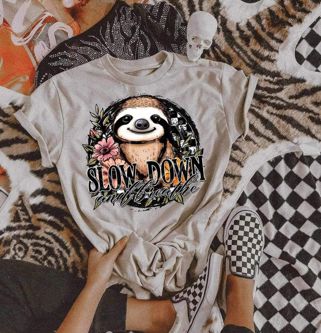 Slow down and breath sloth (LYTTLE) 24696 DTF transfer