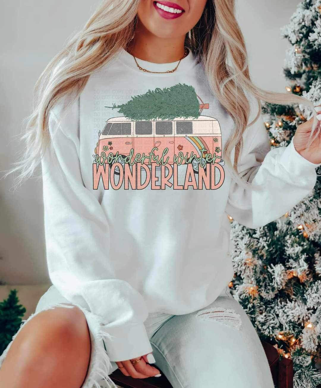 Wonderful winter wonderland (pink tv tree) 11592 DTF TRANSFER