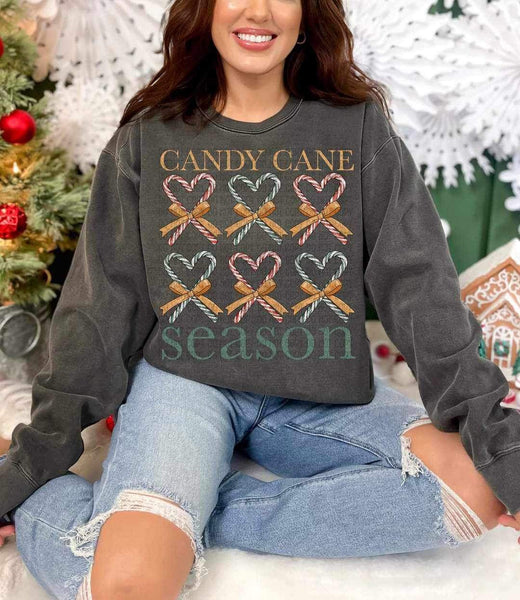 Candy cane season with candy cane hearts 11587 DTF TRANSFER
