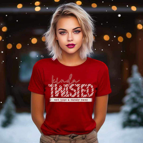 Kinda twisted not like a candy cane (candy cane font) 11581 DTF TRANSFER