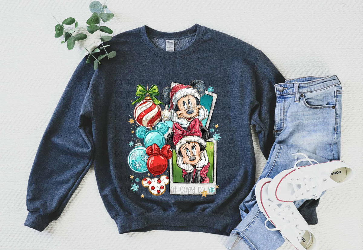 Mouse Polaroids with ornaments SSD DTF transfer