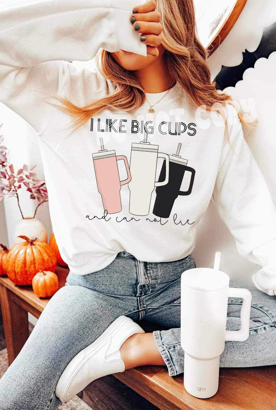 I like big cups and i can not lie with pink, white, and black cups 11575 DTF TRANSFER