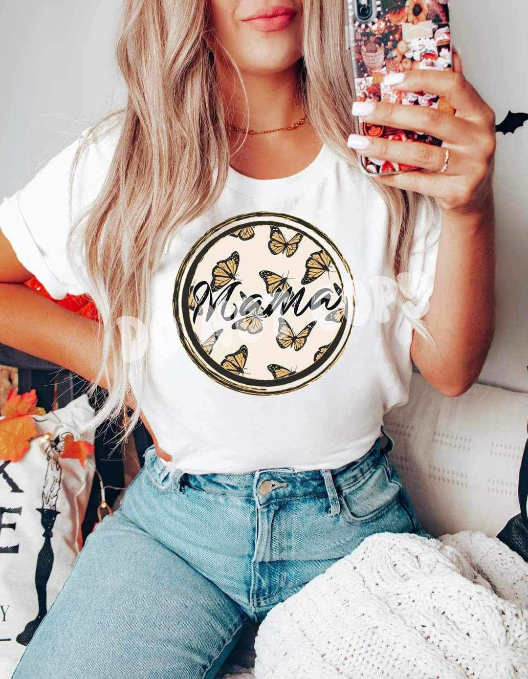 Mama (circle with butterflies) 11574 DTF TRANSFER