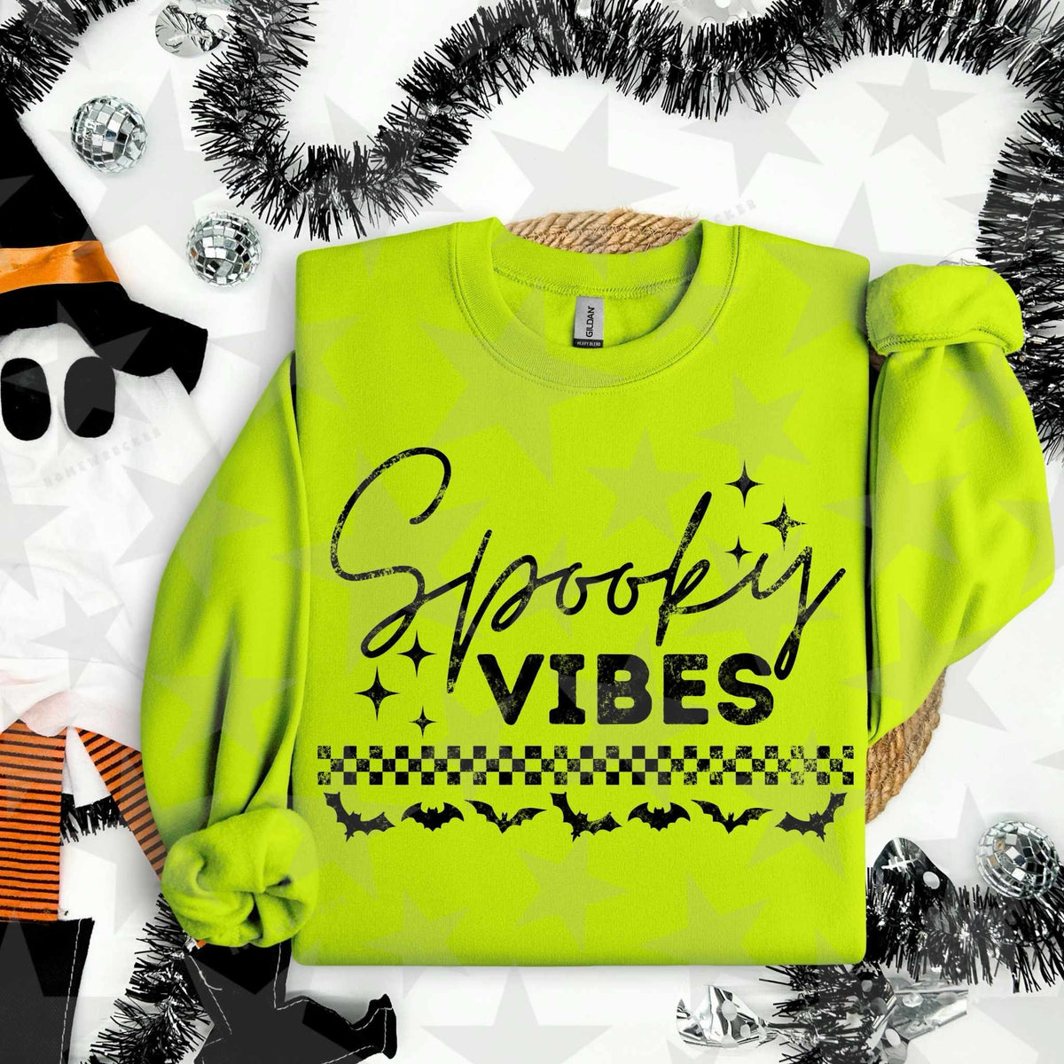 Spooky vibes black (HW) 53426 DTF transfer