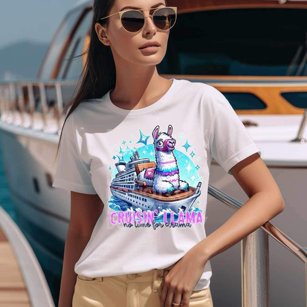 Cruisin llama no time for drama (SSD) 24752 DTF transfer