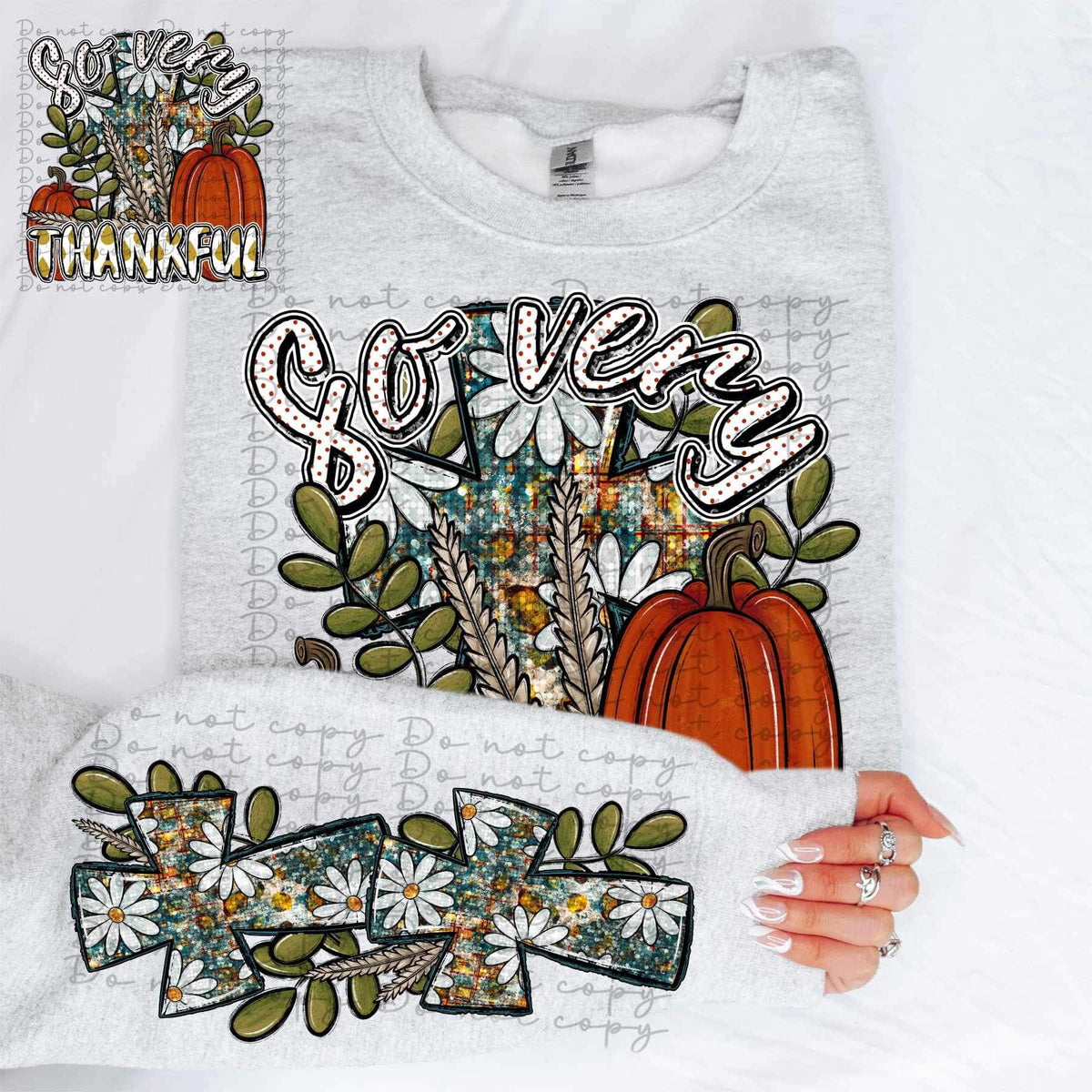 Sequin crosses with flowers SLEEVE ONLY 11546 DTF TRANSFER