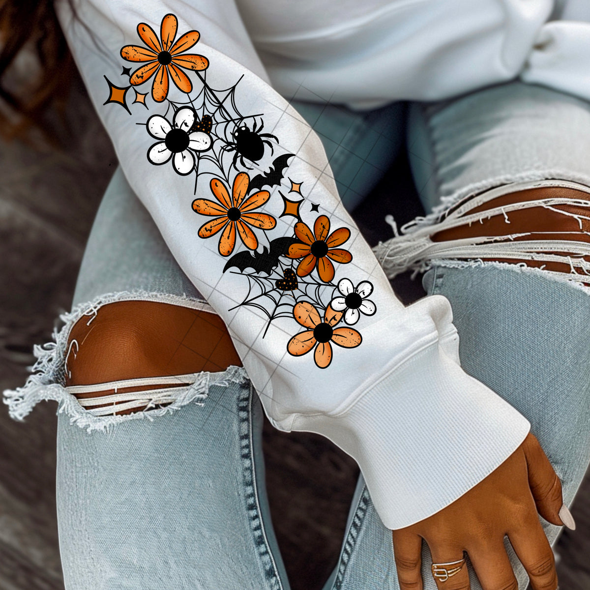 Floral Spider Web (sleeve) CSC DTF transfer