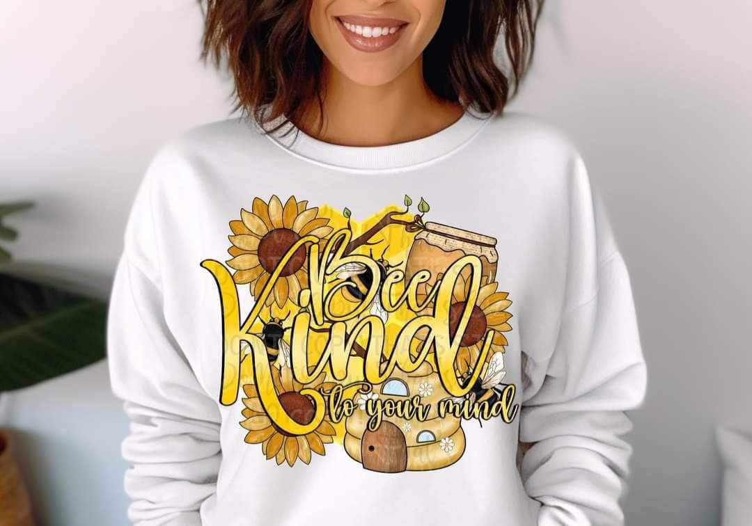 Be kind to your mind (beehives and sunflowers) 11620 DTF TRANSFER