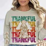 Thankful stacked with multi color sequin and angel 11655 DTF TRANSFER