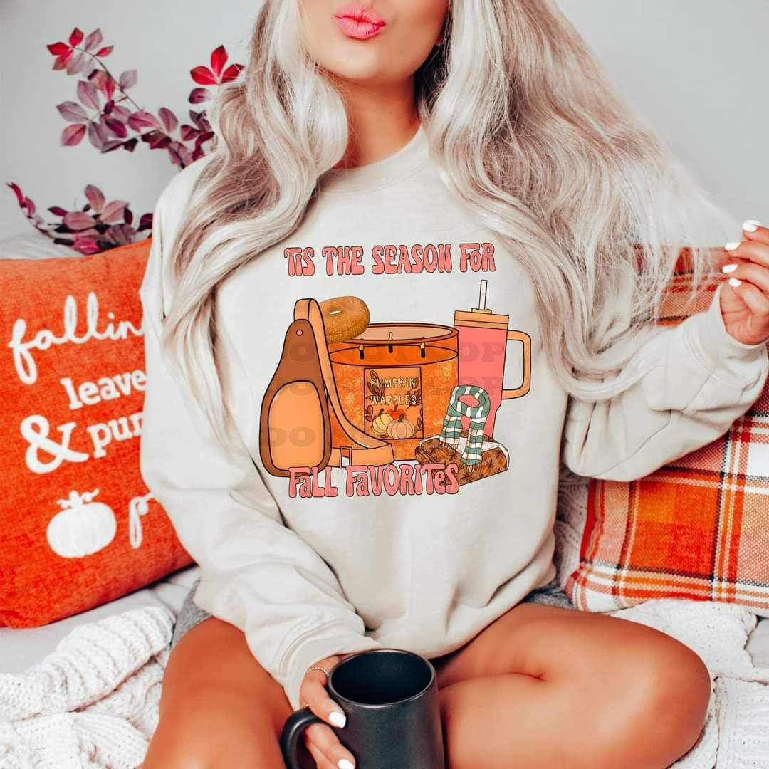 Tis the season for fall favorites (bag, donut, candle, cup, scarf, blanket) 11695 DTF TRANSFER