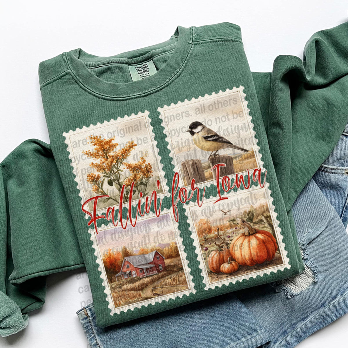 Falling For Iowa Fall Stamps (TTD) DTF transfer