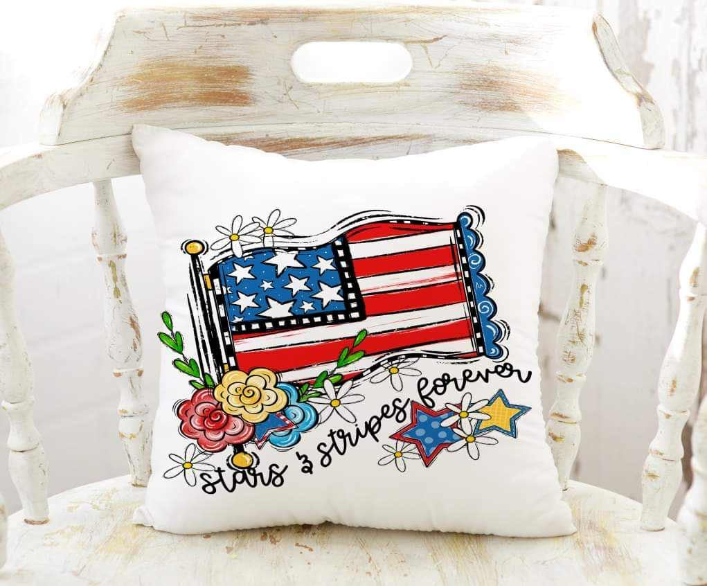 Stars and stripes forever flag 33793 DTF transfer
