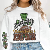 Stadium lights & Jesus Christ (Sequin green crosse, football stripe, and football  11758 DTF transfer